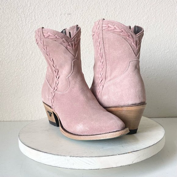 Lane Boots Shoes - Lane Boots Emma Bootie Womens Sz 7.5 Pink Ankle Western Shortie Rodeo Cowboy